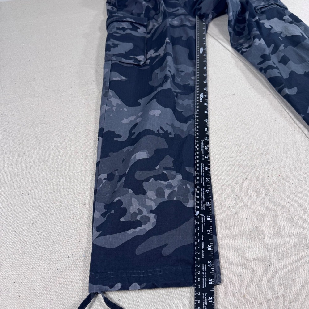 Adidas Cargo Pants Mens Medium Grey Black Camo Good Ripstop IK3535 Trefoil - Picture 12 of 13